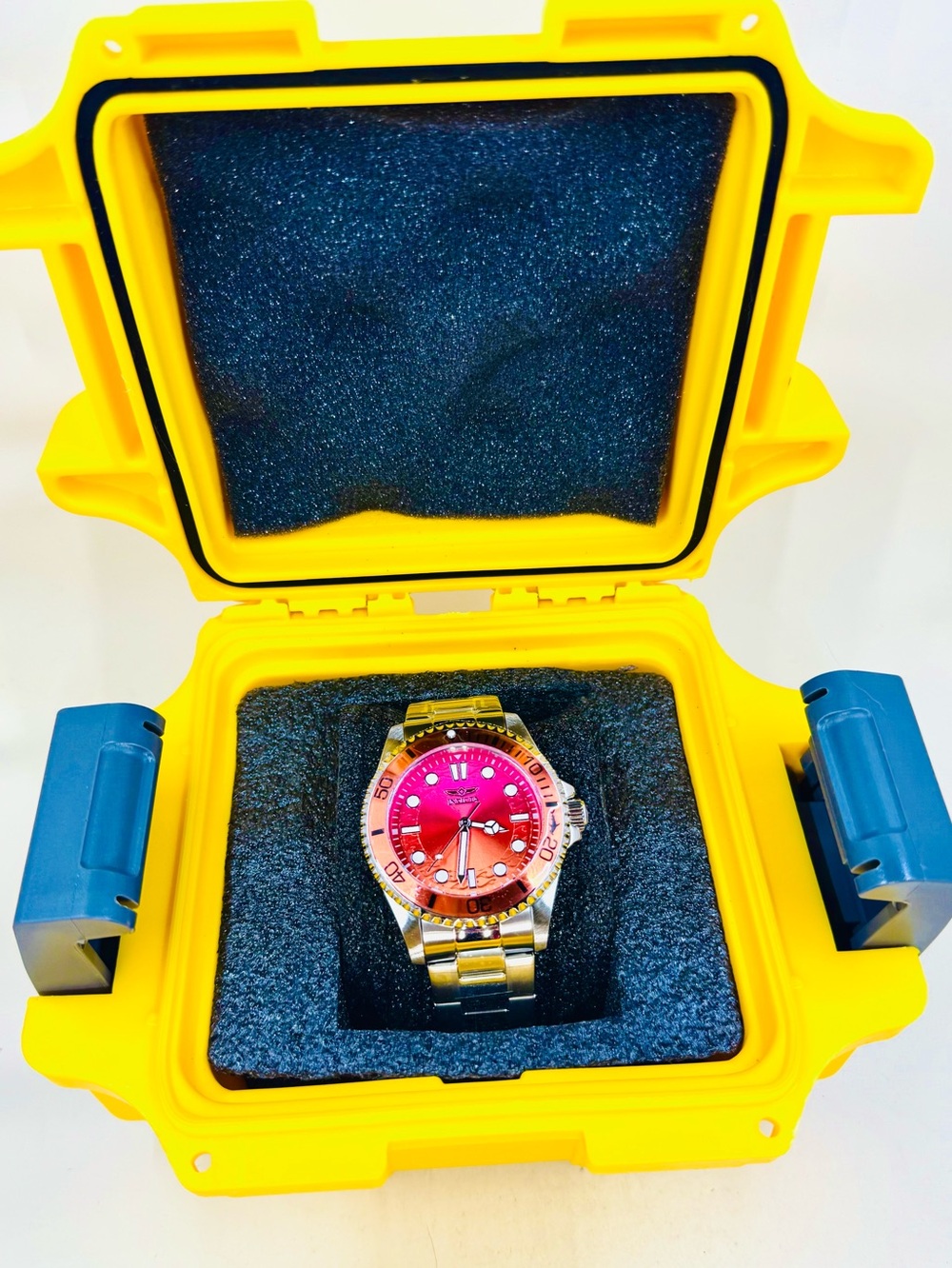 Invicta 50933 Men’s Pro Diver Kromatyk Silver Bracelet Red/Orange Ombré Face43mm